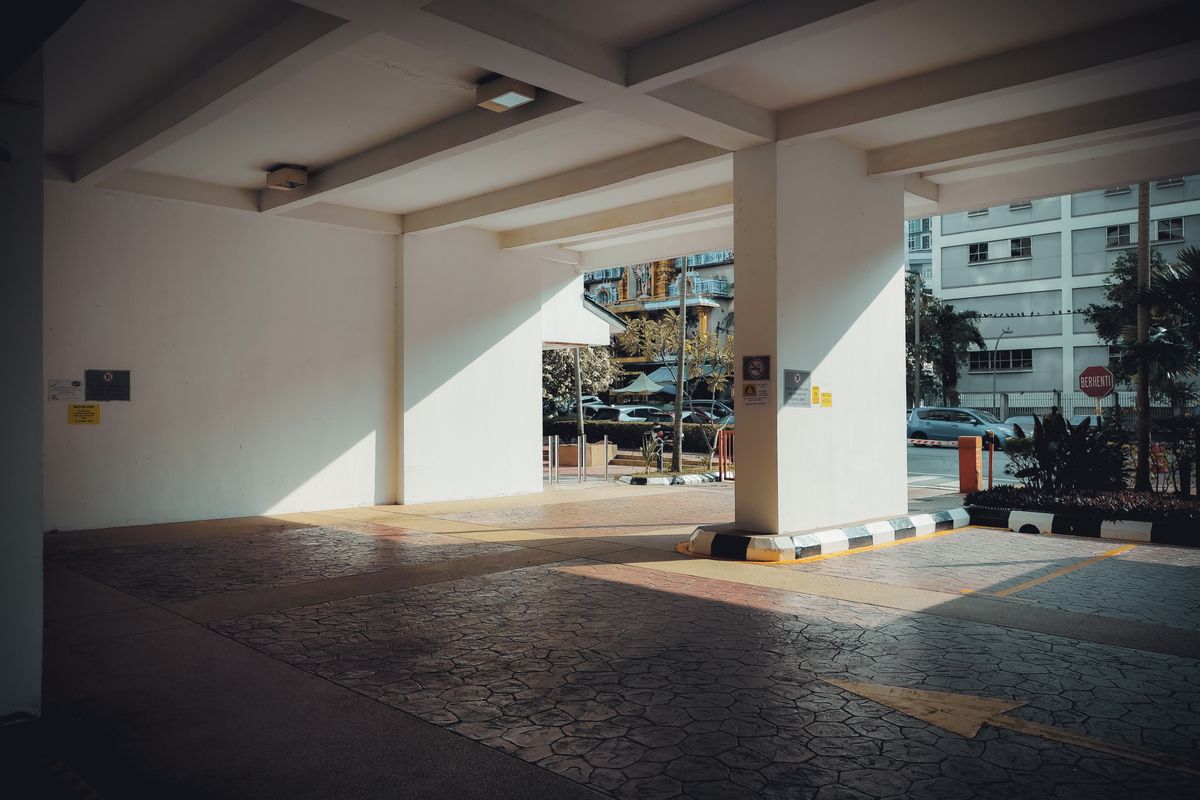 Parking garage entrance